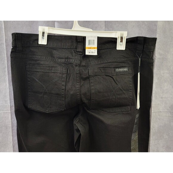 Calvin Klein Black Jeans Women’s 16W x 33 NWT Skinny Straight Mid Rise - Picture 5 of 13